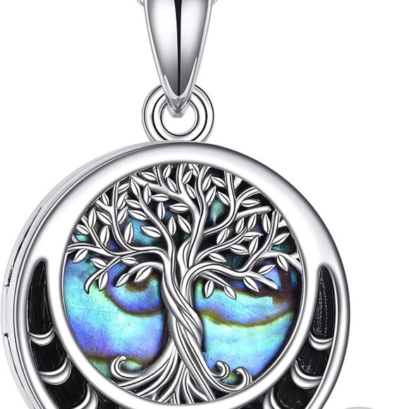 Tree of Life Locket Necklace Sterling Silver Locket Necklace That Holds Pictures